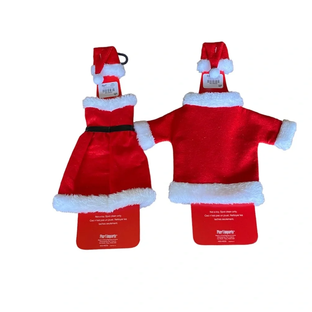 NWT Pier 1 Imports Mr./Mrs. Claus Bottle Cover Sets